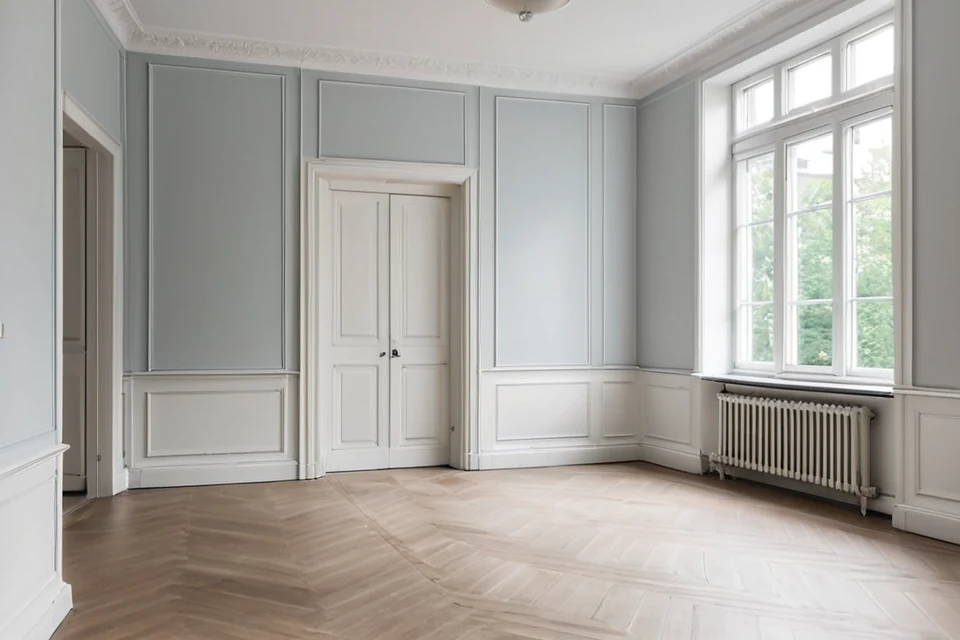KI-Bild: Eppendorfer Altbauwohnung mit Küchenbalkon im Morgenlicht – Ansicht 1